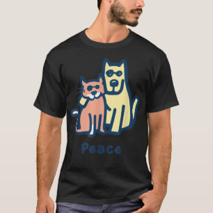 Camiseta Gata Mamãe Cadela Mamãe Paz Juntas Eu Amo Pets Cam