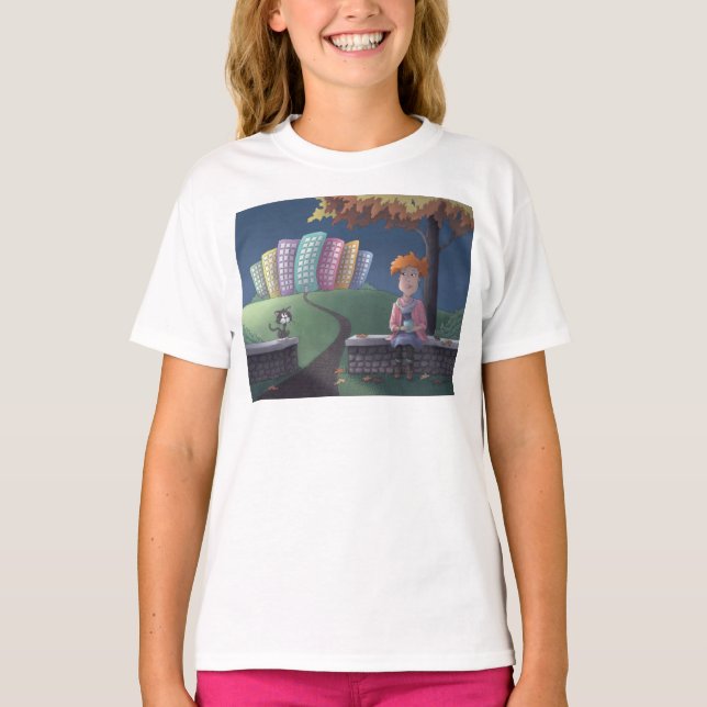 Camiseta Gata no parque T-Shirt (Frente)