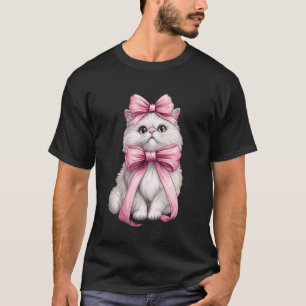 Camiseta Gata Persa com Laço Sedutora Mãe Fofo Dia das Mães
