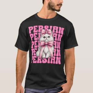 Camiseta Gata Persa Menina Mãe de Gato Rosa Laço Sedutor 1