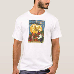 Camiseta Gata Preta Bruxa Morcego Lua Cheia
