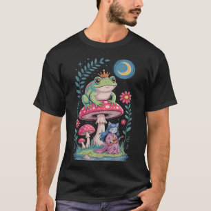 Camiseta Gata Princesa Sapo Cogumelos Lua Fantasia Fairycor