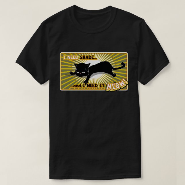 Camiseta Gata que Precisa de Sombra (Frente do Design)