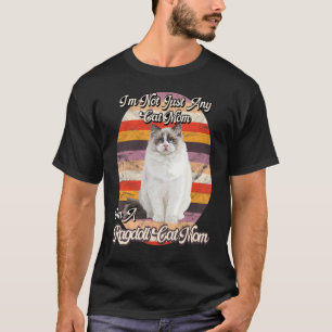 Camiseta Gata Ragdoll Mãe Criadores de Gatinhos Dono Retro