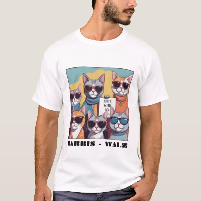 Camiseta Gata sem filhos, senhorita, senhoras de gatos sem  (Frente)