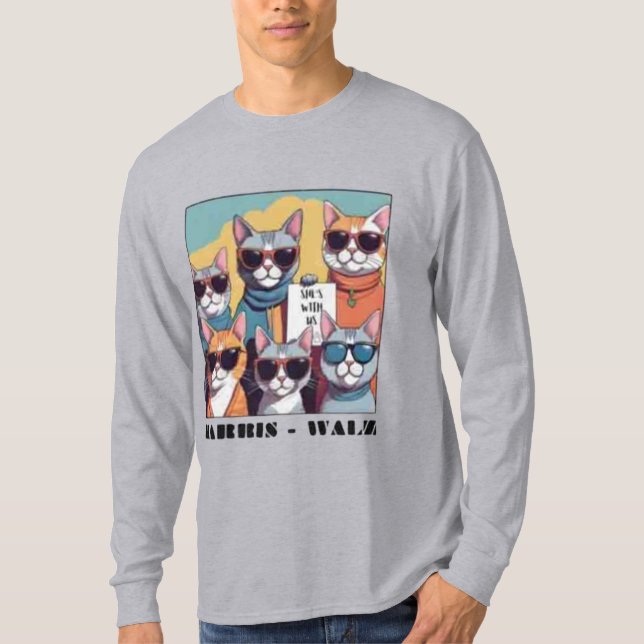 Camiseta Gata sem filhos, senhorita, senhoras de gatos sem  (Frente)