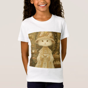 Camiseta Gata Senhora Snow – Gata Vitoriana com Xícara de C