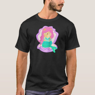 Camiseta Gata Sereia Gatinha Sereia Meowmaid Mágica Concha