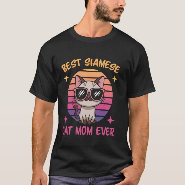 Camiseta Gata Siamesa Mãe Divertida Gata Siamesa (Frente)