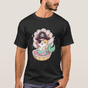 Camiseta Gata Sirene Pirata Amante de Gatos Dona de Gato