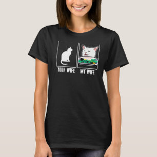 Camiseta Gata Sua Esposa Minha Esposa Gatinho Sarcástico Gr