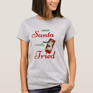 Camiseta Gata Travessa Querido Papai Noel Feminina