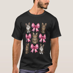 Camiseta Gata Xadrez com Laço Coquete Fita Dia das Mães