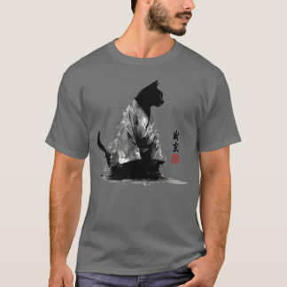 Camiseta Gata Zen em Quimono Arte Tinta garota garota