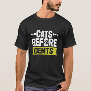 Camiseta Gatas Antes de Cavalheiros Mãe de Gato
