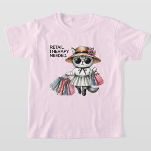 Camiseta Gatas arte palavra amantes compras garotas engraça