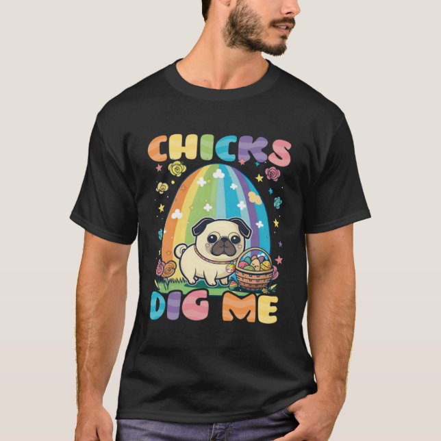 Camiseta Gatas Me Diguem Pug Páscoa Cristã (Frente)