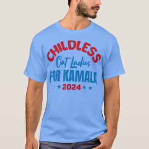 Camiseta gatas sem filhos para Kamala harris