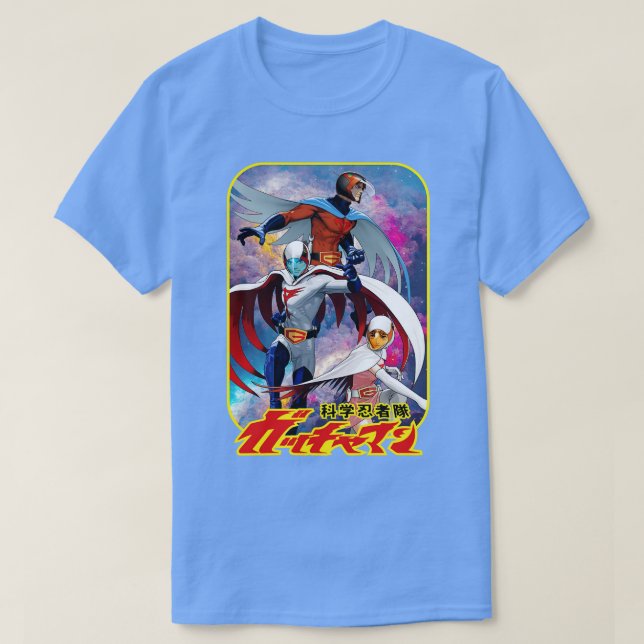 Camiseta Gatchaman vintage trio (Frente do Design)