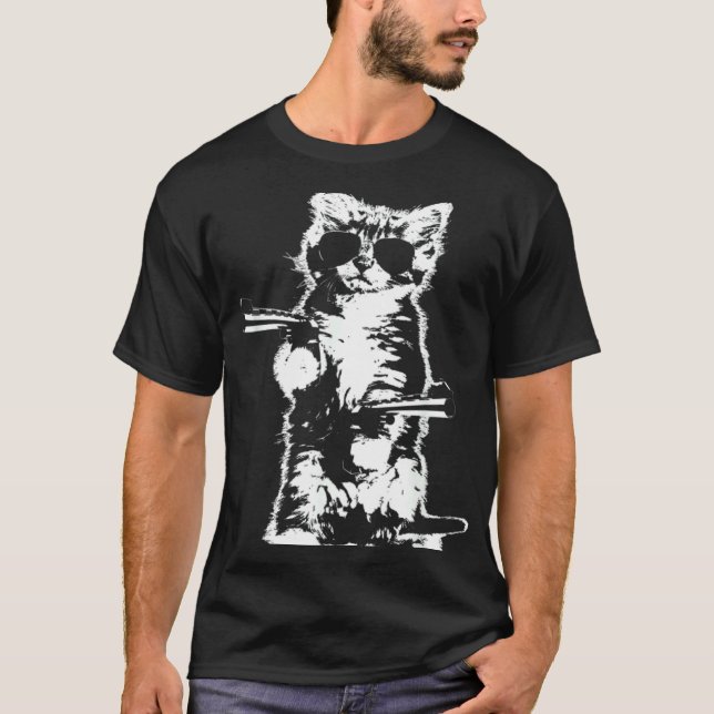 Camiseta Gatinha Arma  Gato (Frente)