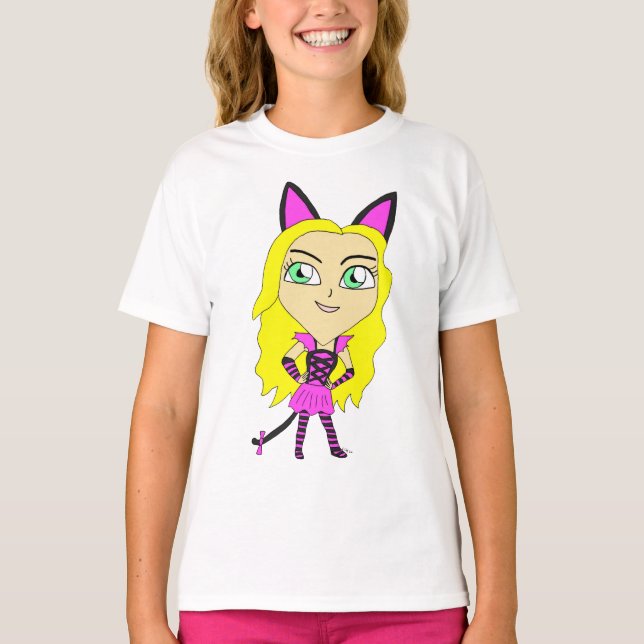 Camiseta gatinha chibi (Frente)