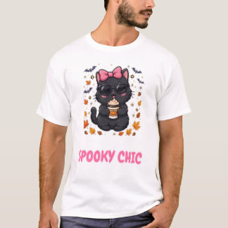 Camiseta Gatinha Chic e Assustadora