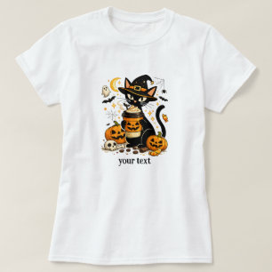 Camiseta Gatinha de Bruxa Fofa, Café de Abóbora e Tempero d
