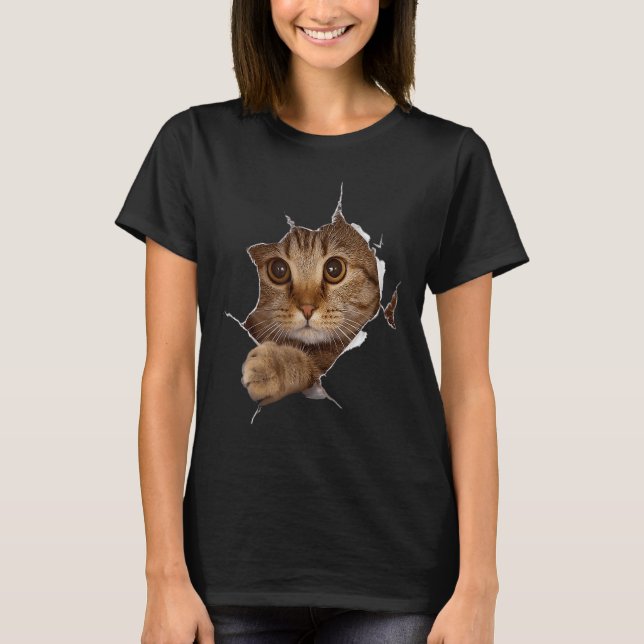 Camiseta Gatinha doce, lata, gata e gata, dama de gato (Frente)