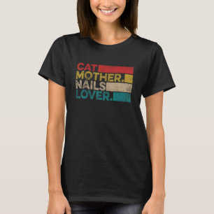 Camiseta Gatinha Mãe Antiga Unha Artista de Unhas Técnica