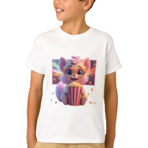 Camiseta Gatinha Pipoca Fofa