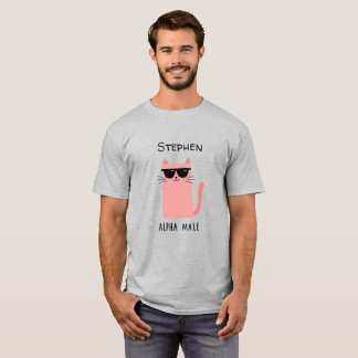 Camiseta Gatinha Rosa Com Óculos de Sol
