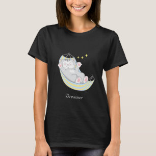 Camiseta Gatinha Sonhadora Fofa em Rede de descans