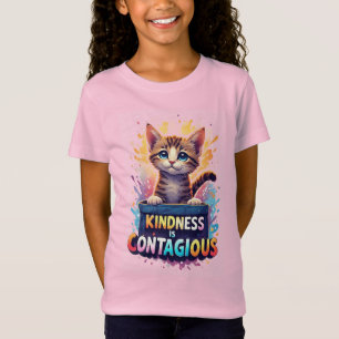 Camiseta Gatinho Adorável Com Salpicos de Aquarela Brilhant