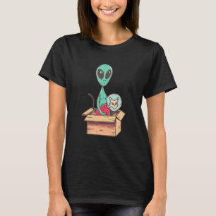Camiseta Gatinho Alien Espaçonave de Papelão Cosmonauta Gat