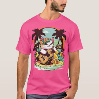 Camiseta Gatinho Aloha Ukulele