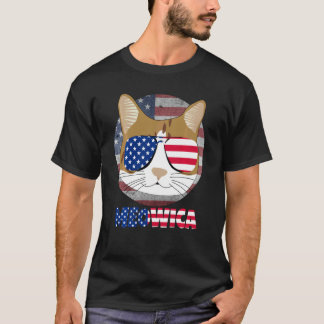 Camiseta Gatinho Americano Engraçado Ameowica Gato Fofo
