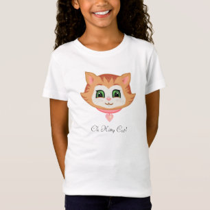Camiseta Gatinho atigrado fofo e caligrafia