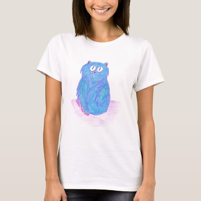 Camiseta Gatinho Azul (Frente)