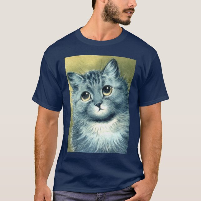 Camiseta gatinho azul (Frente)