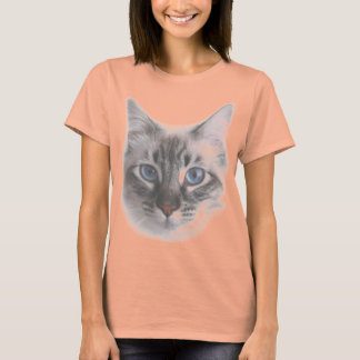 Camiseta Gatinho Azul bonito