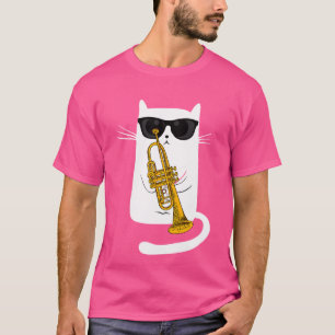 Camiseta Gatinho Bebop Jazz Cat Jogando Trompete - Hippy Hi