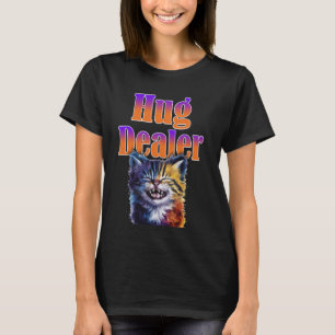 Camiseta Gatinho bonitinho com Dealer de Grin Hug Dente par
