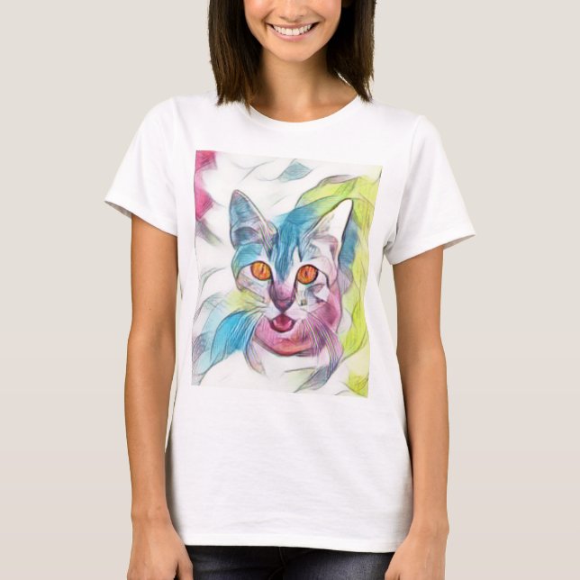 Camiseta Gatinho bonito (Frente)