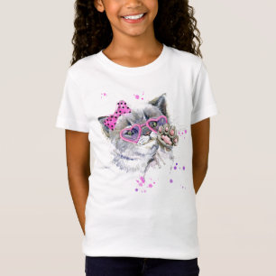 Camiseta Gatinho bonito da aguarela