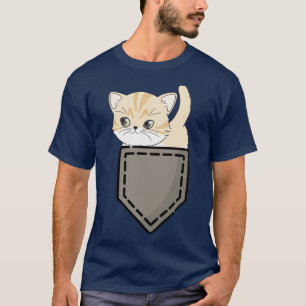Camiseta Gatinho bonito Gato no bolso Eu adoro gatos 1