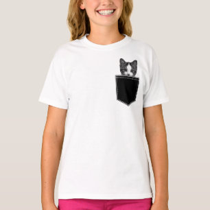 Camiseta Gatinho Bonito na Garota do Bolso