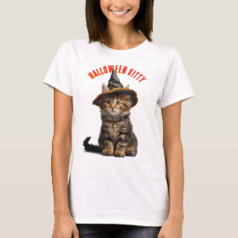Camiseta Gatinho bonito no Dia das Bruxas