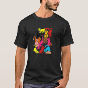 Camiseta Gatinho Bonito Para Meninas e Meninos Ee