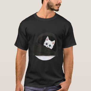 Camiseta Gatinho branco-cômodo em Gato de Bolso