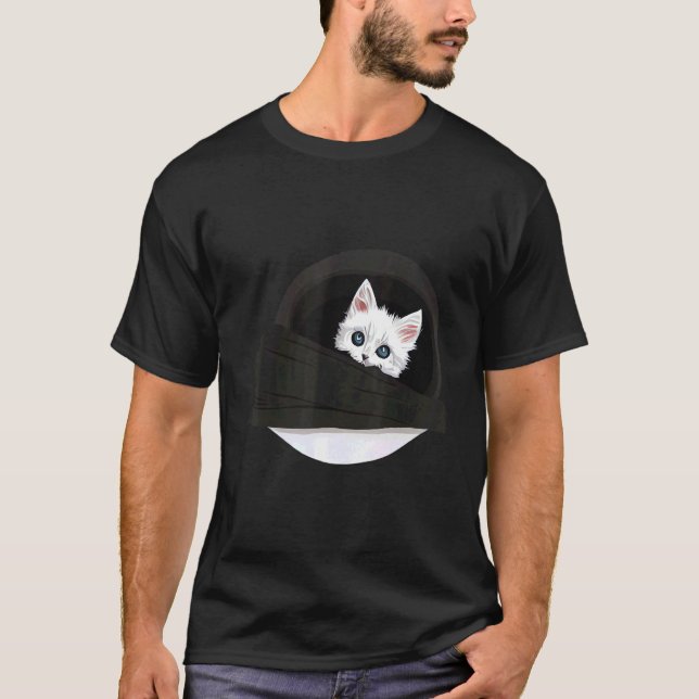 Camiseta Gatinho branco-cômodo em Gato de Bolso (Frente)